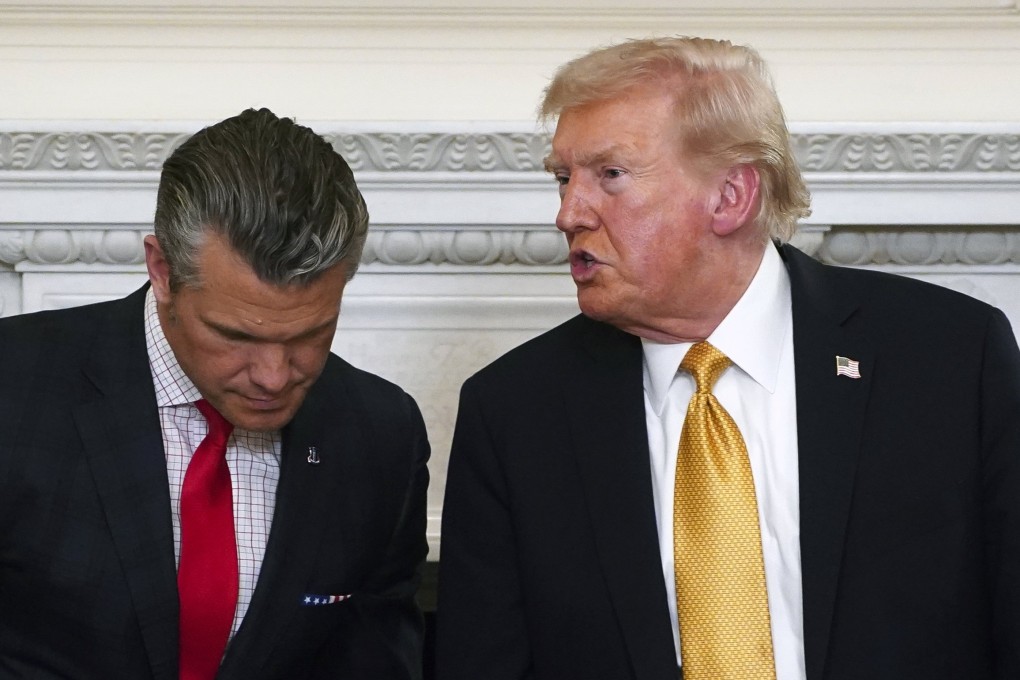 US Secretary of Defence Pete Hegseth and US President Donald Trump on Thursday. Photo: EPA