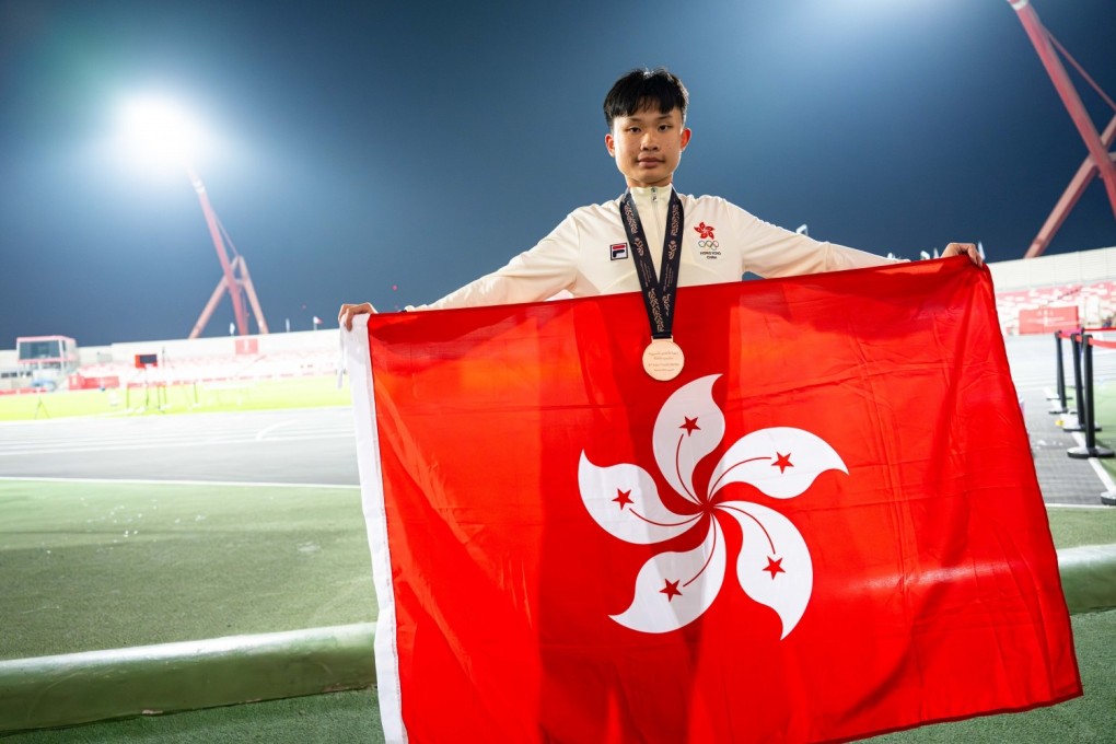Hong Kong’s Au Ho-chun claimed a bronze medal in the men’s 1,500m at the Asian Youth Games. Photo: SF&OC