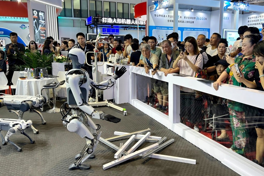 Hangzhou-based Deep Robotics debuted its biped humanoid robot DR01 at the World Robot Conference last year. Photo: Handout