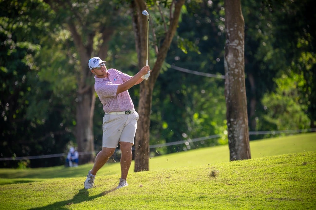 Sampson Zheng hits an approach during the third round of the International Series Philippines. Photo: Asian Tour.