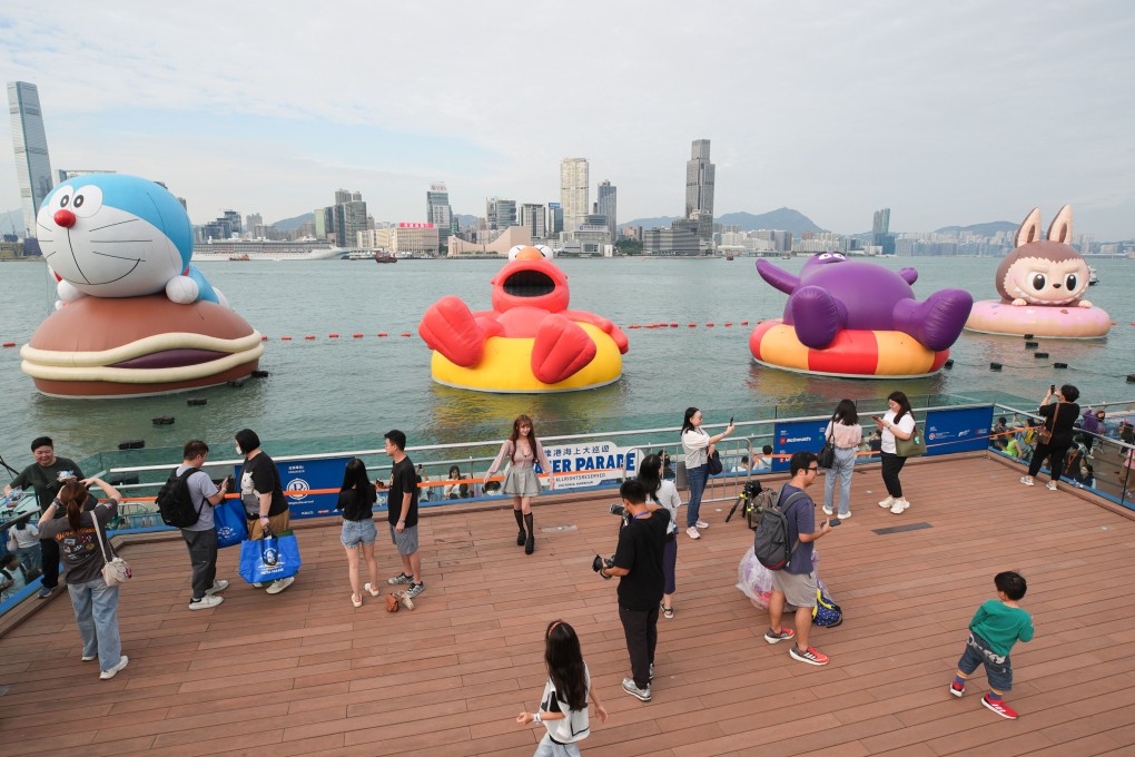 The four giant inflatables will be in the harbour until November 1. Photo: Eugene Lee