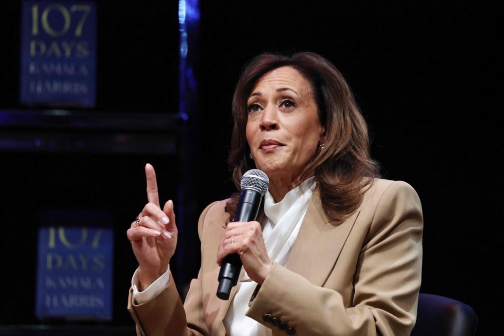 Former US vice-president Kamala Harris speaks in Los Angeles in September. Photo: AFP