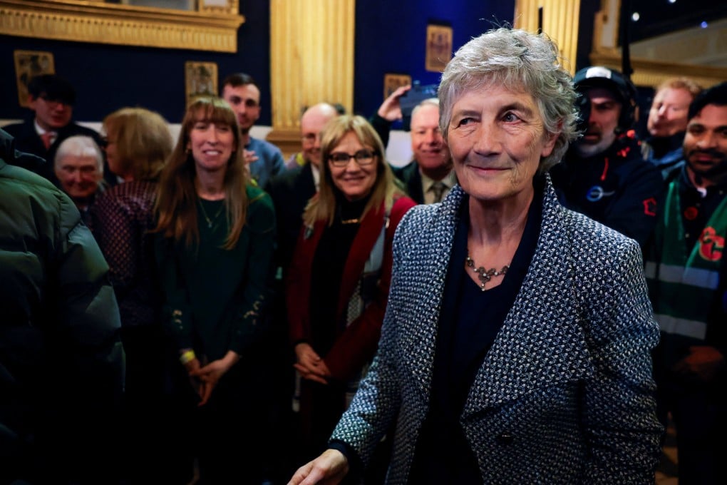 Irish president-elect Catherine Connolly arrives at Dublin Castle on Saturday. Photo: Reuters