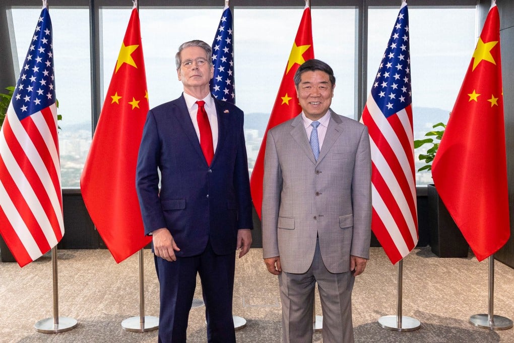 US Treasury Secretary Scott Bessent and Chinese Vice-Premier He Lifeng appear on Saturday before their talks in Kuala Lumpur, Malaysia, which wrapped up on Sunday. Photo: Xinhua