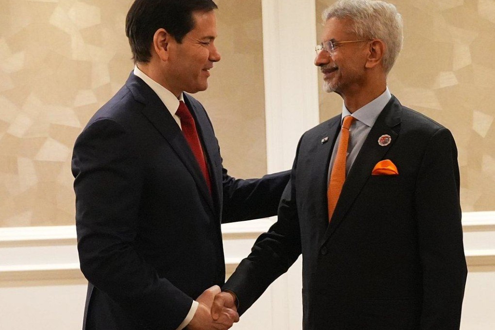 Marco Rubio meets Subrahmanyam Jaishankar on the sidelines of the Asean summit on Monday. Photo: Handout