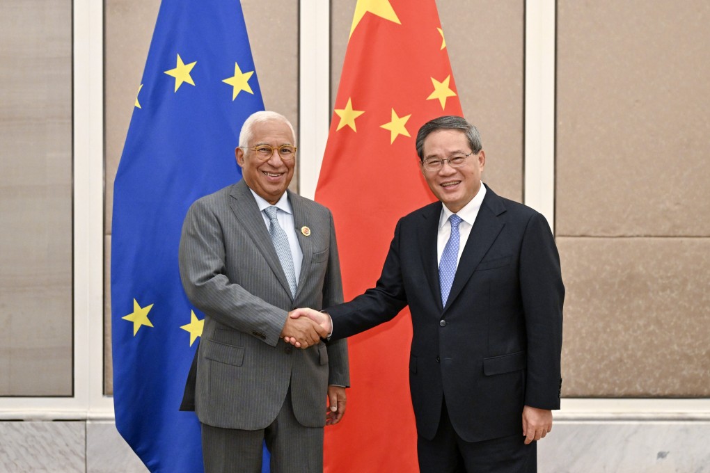 European Council President Antonio Costa (left) meets Chinese Premier Li Qiang in Kuala Lumpur, Malaysia, on Monday. Photo: Xinhua