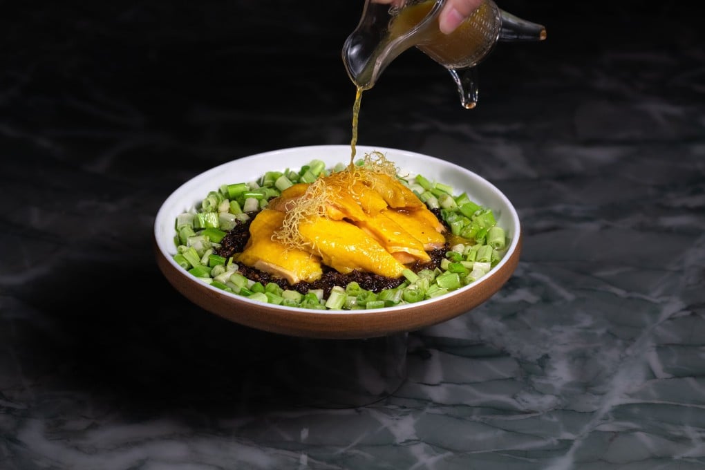Scallion oil three-yellow chicken at Kai Fuk Lau in Hong Kong. Photo: Kai Fuk Lau