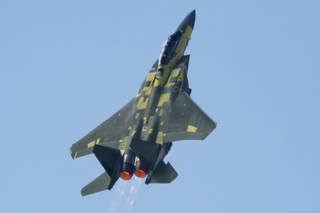 An F15-EX fighter during a test flight in 2021. File photo: Boeing
