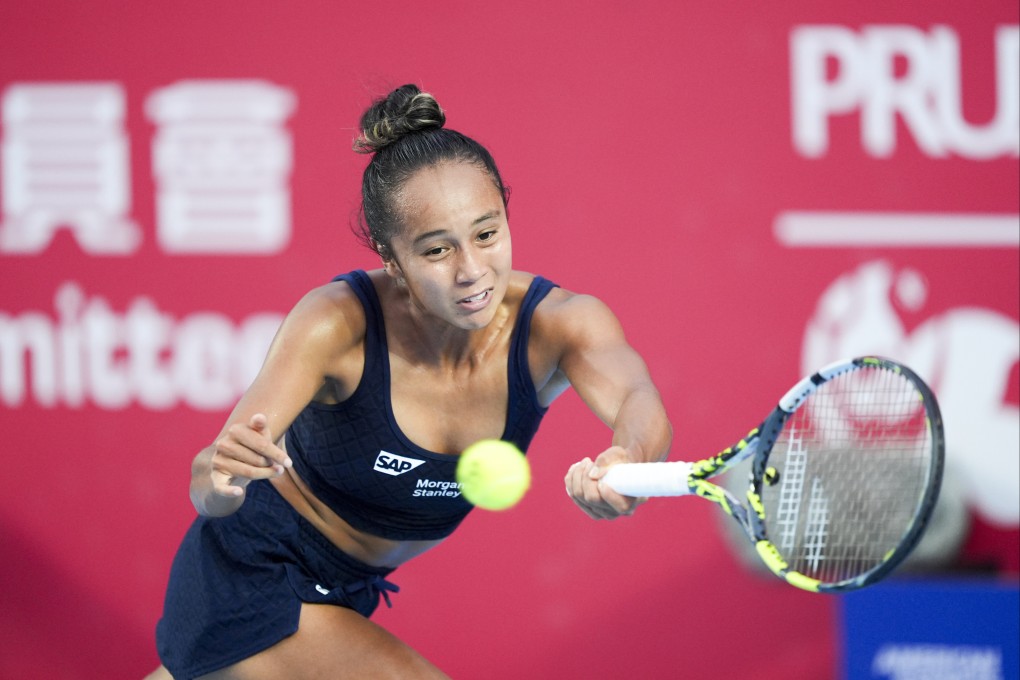 Leylah Fernandez beat China’s Wang Xiyu in straight sets to get her Prudential Hong Kong Open campaign on the way at Victoria Park on Tuesday. Photo: Eugene Lee