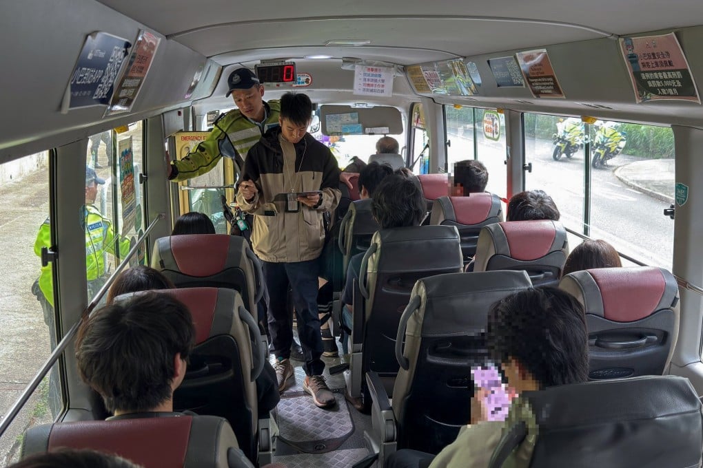 Police launch an undercover traffic law-enforcement operation in Kowloon East on October 24, issuing tickets to 31 passengers found not wearing seatbelts. Photo: Handout