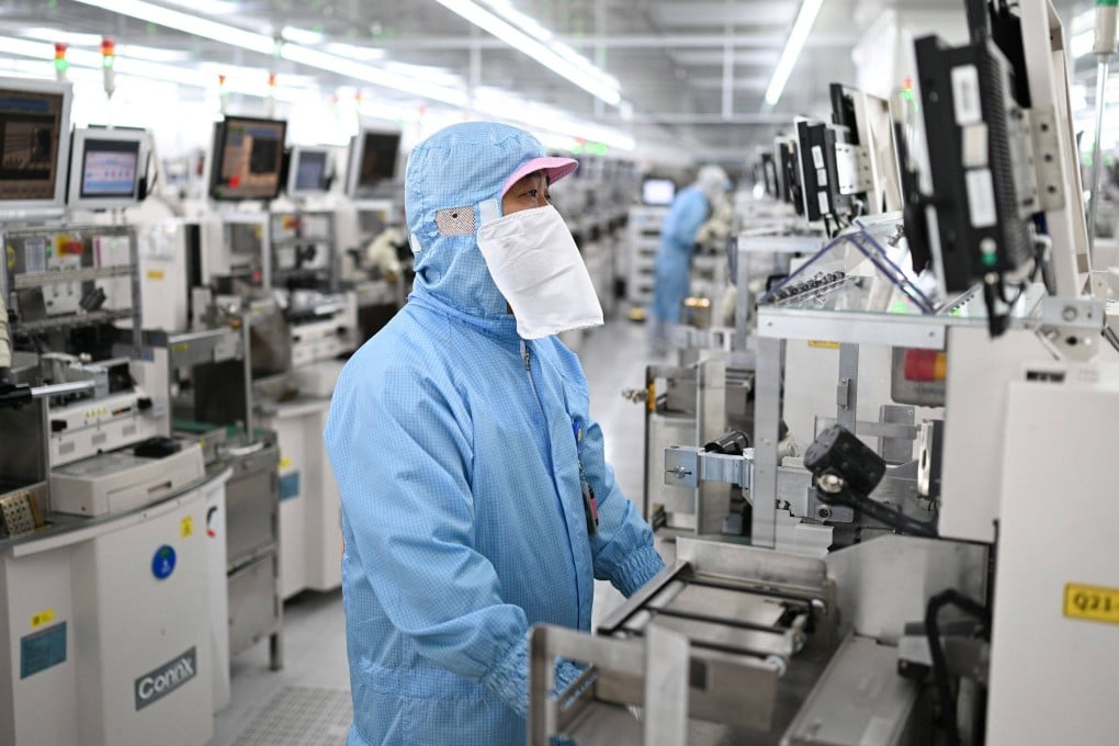 The Shenzhen facility was set up with more than 80 sets of car-chip testing equipment. Photo: AFP