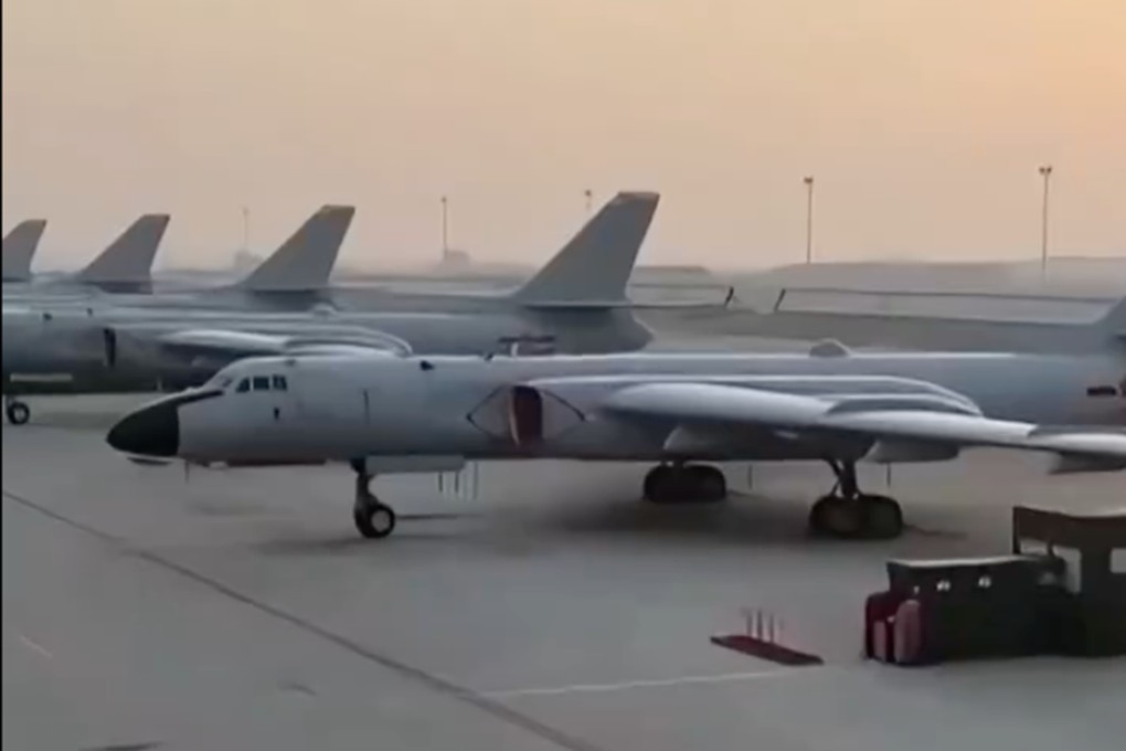 CCTV said several H-6K bombers recently carried out simulated confrontation drills over air and sea areas surrounding Taiwan. Photo: Weibo/中国三农发布