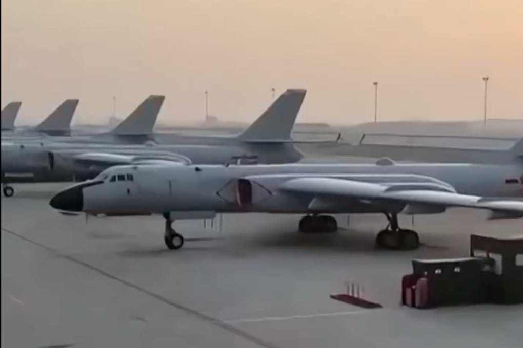 CCTV said several H-6K bombers recently carried out simulated confrontation drills over air and sea areas surrounding Taiwan. Photo: Weibo/中国三农发布