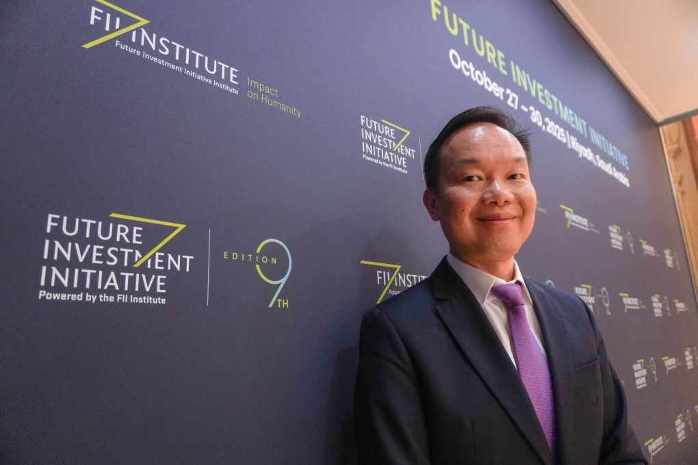 HKEX managing director and head of global issuer services Johnson Chui at the FII forum in Riyadh. Photo: Vivian Au