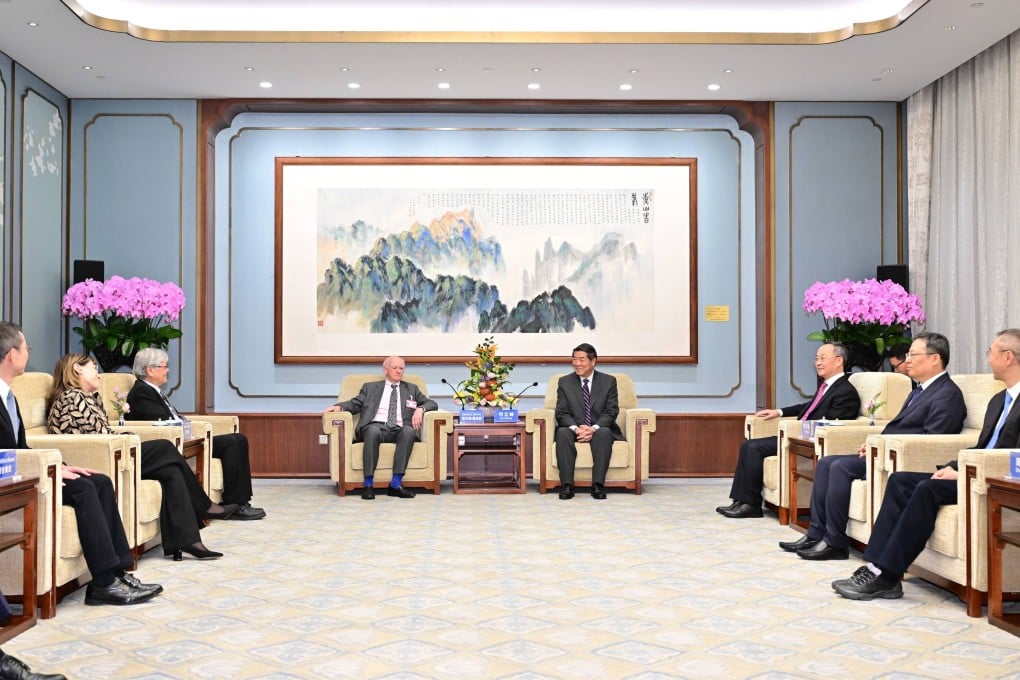 Vice-Premier He Lifeng meets members of the National Financial Regulatory Administration’s International Advisory Council in Beijing on Tuesday. Photo: Xinhua