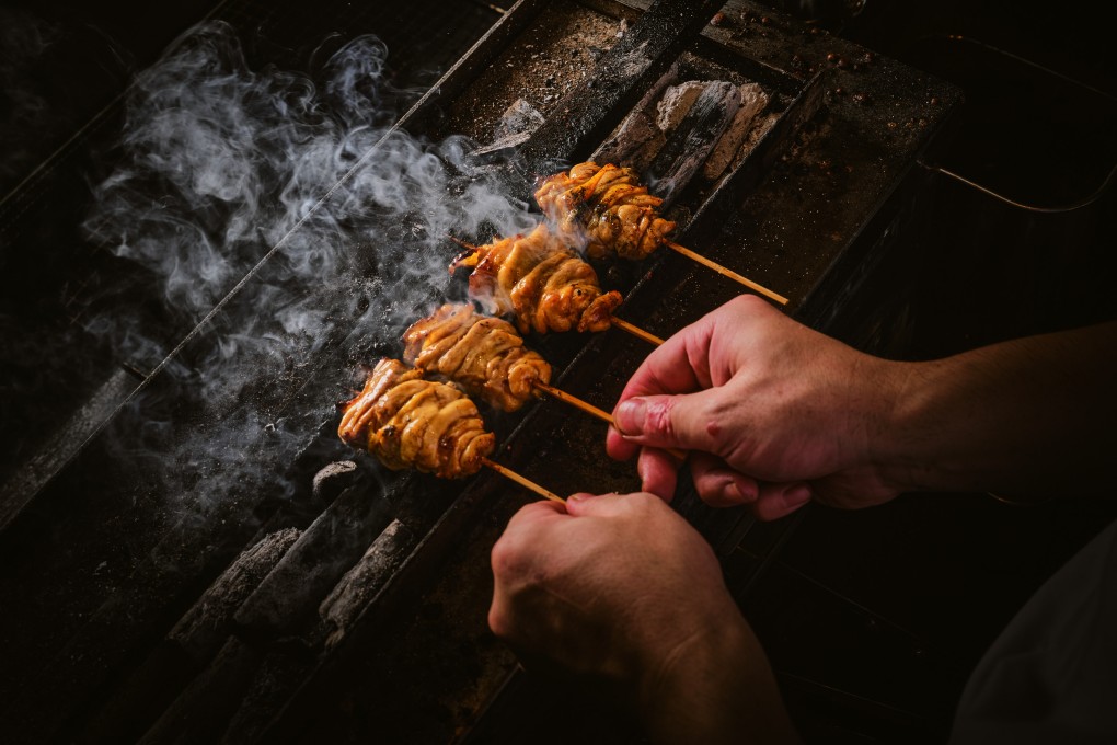 Cantonese three-yellow chicken skewers are grilled over charcoal at Yoshiteru Ikegawa’s new Hong Kong restaurant Torikaze. Charmaine Mok visits the Japanese yakitori master to talk about his inspirations and how he applies techniques from his homeland to local poultry. Photo: Torikaze