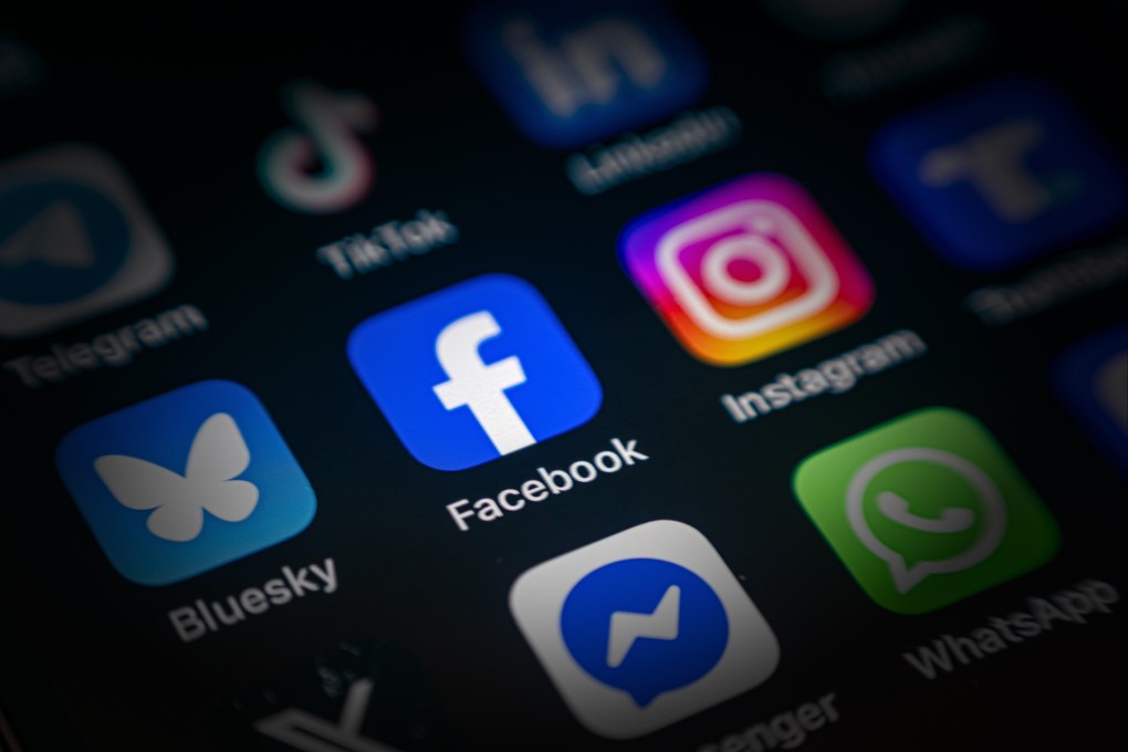 Meta’s three social media platforms, Facebook, Instagram and WhatsApp, on a mobile phone. The firm has been criticised over content that is harmful to young people on its platforms. Photo: Shutterstock