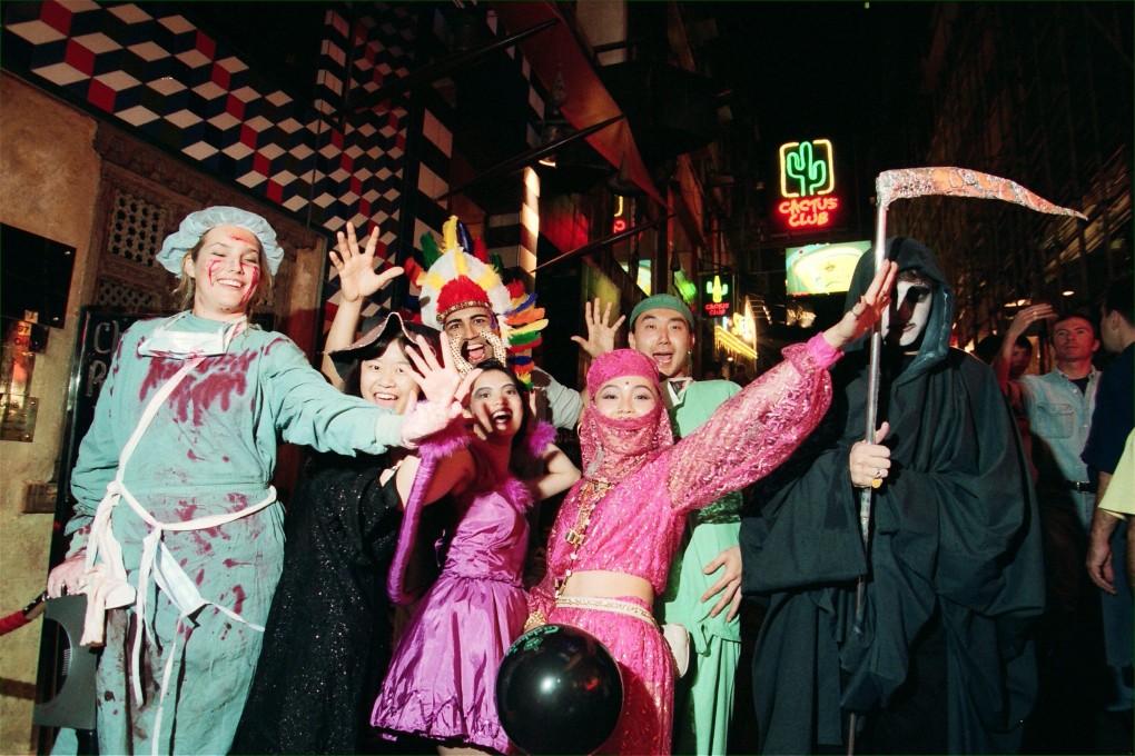People dressed in playful costumes celebrate Halloween in Lan Kwai Fong in Hong Kong in 1995. Photo: SCMP Archives