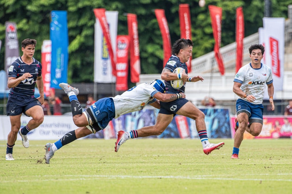 James Christie (with ball) in action during Hong Kong’s recent Asian Series success in Sri Lanka. Photo: Asia Rugby