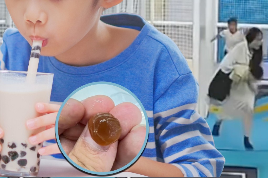 A toddler in China has choked on bubble milk tea and died while playing on a trampoline in a shopping centre. Photo: Shutterstock/Weibo