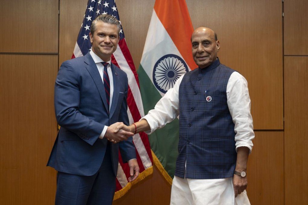 US Pentagon chief Pete Hegseth meets with Indian Defence Minister Rajnath Singh in Kuala Lumpur on Friday. Photo: X/PeteHegseth