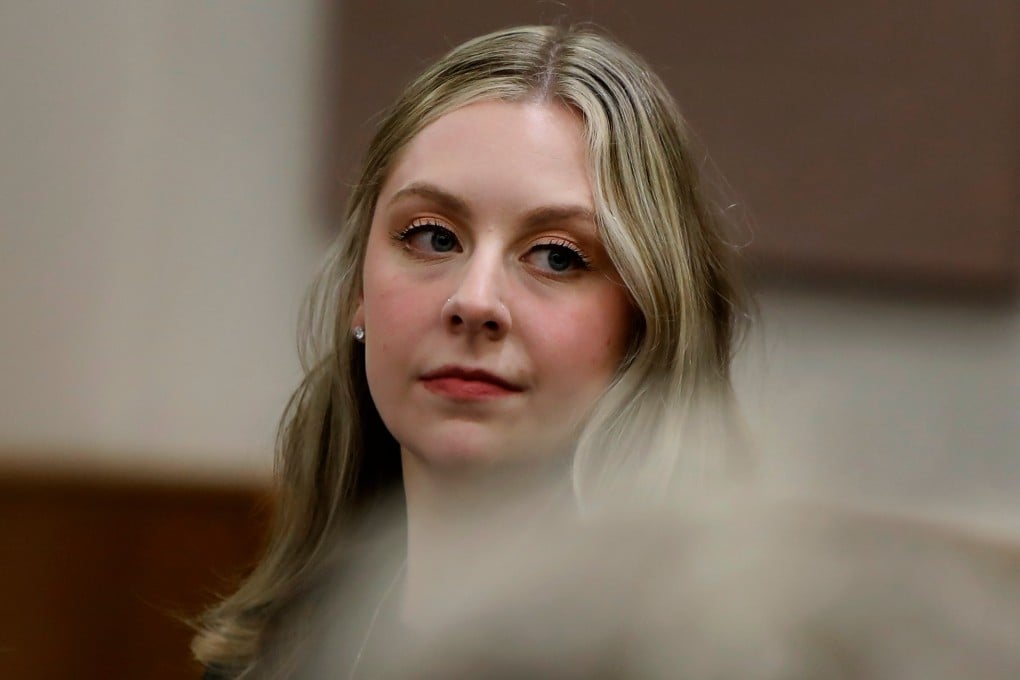 Former Richneck Elementary School teacher Abby Zwerner looks back into the courtroom in Newport News, Virginia, on Tuesday. Photo: The Virginian-Pilot via AP