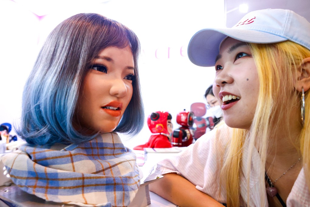 A machine that can learn human facial expressions is put on display at the Hong Kong Electronics Fair (Autumn Edition) at the Hong Kong Convention and Exhibition Centre in Wan Chai, on October 16. Photo: Dickson Lee