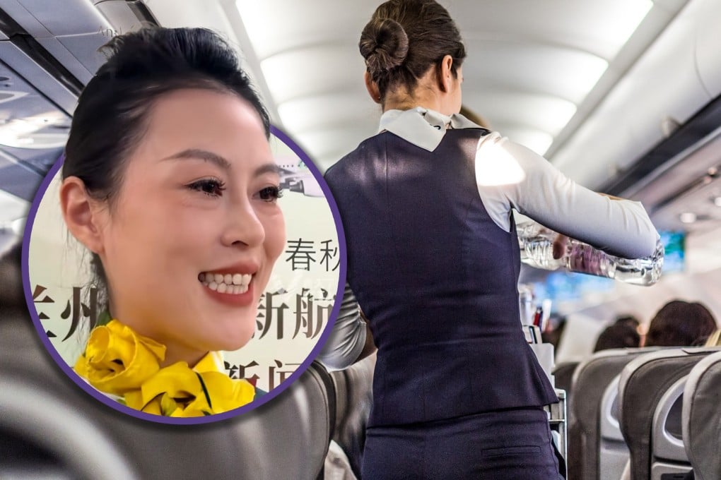 A Chinese airline has come under fire for recruiting married women and mothers as flight attendants, and saying they are more caring. Photo: Shutterstock/Douyin