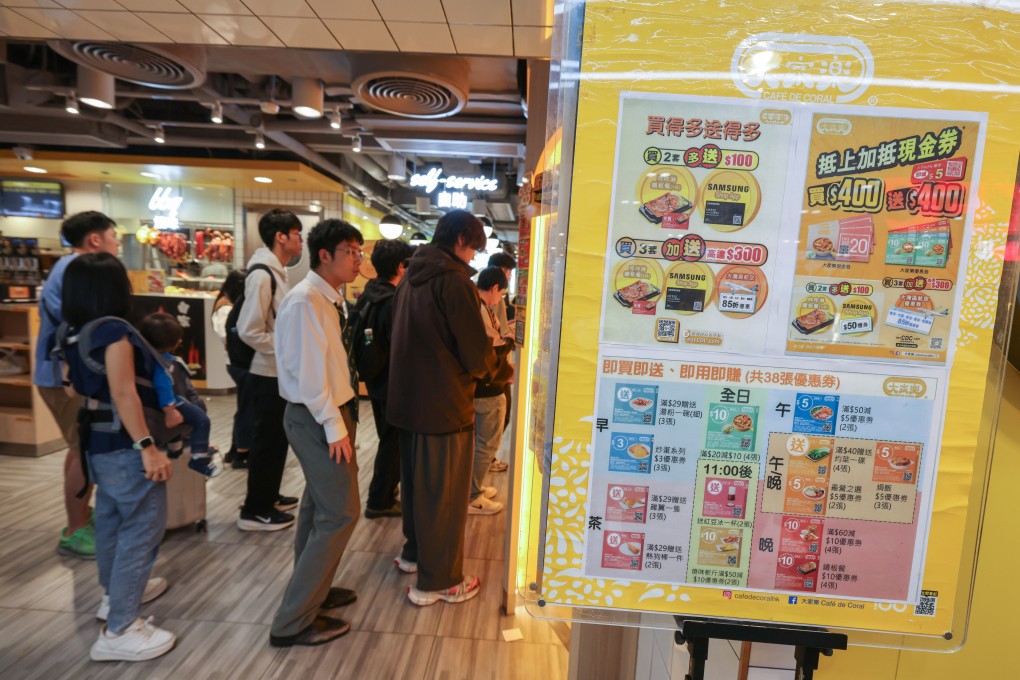 Cafe de Coral are among the major restaurant chains offering discounted cash coupons to attract customers. Photo: Nora Tam
