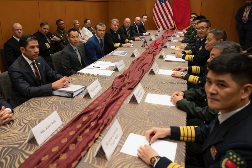Pentagon chief Pete Hegseth met his Chinese counterpart Dong Jun on the sidelines of the Asean Defence Ministers Meeting Plus in Kuala Lumpur, Malaysia, on Friday and again on Saturday. Photo: Handout