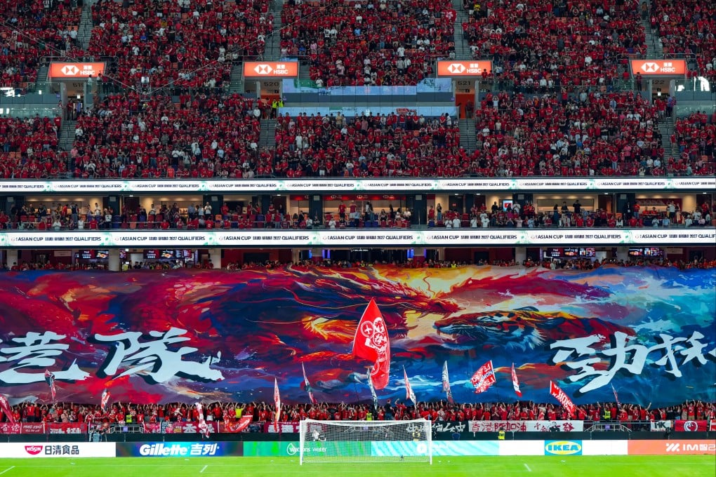 Hong Kong supporters present a giant tifo during an AFC Asian Cup Qualifiers match between the city and Bangladesh at Kai Tak Stadium last month. Photo: Sam Tsang