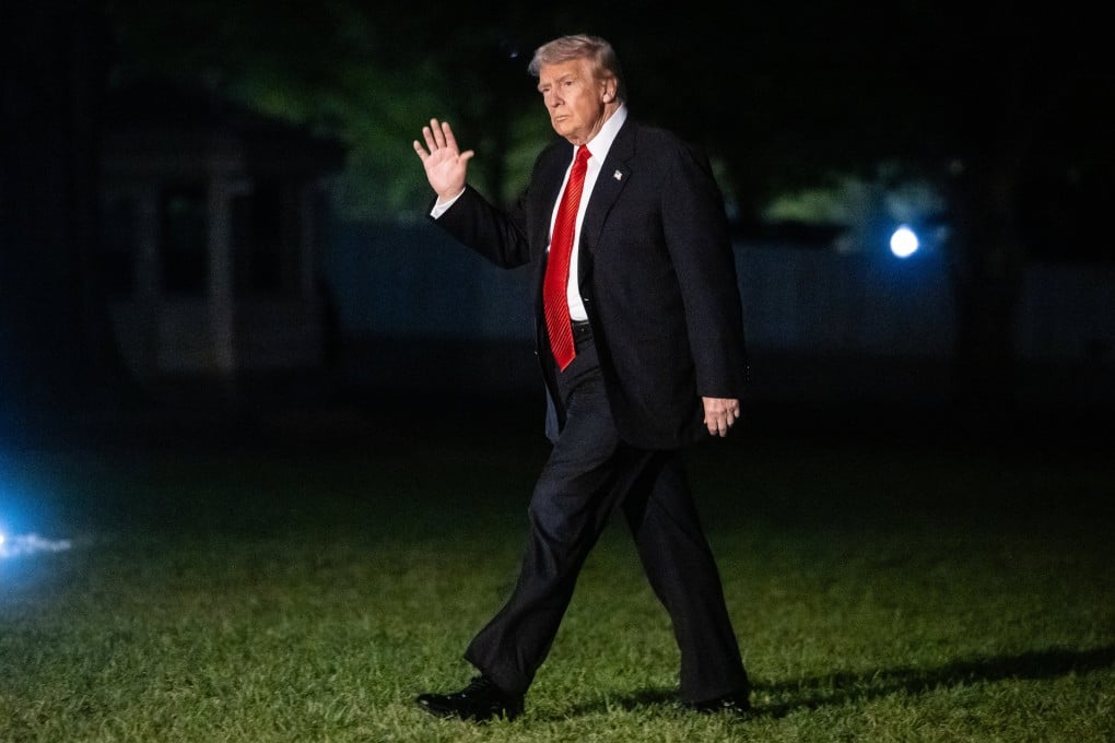 US President Donald Trump, pictured returning to the White House in Washington on Sunday. Photo: EPA