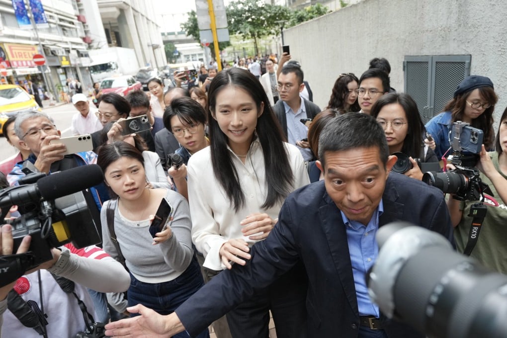 Hong Kong Olympic gold medallist Vivian Kong (centre) has declared her bid to run for the tourism constituency in the Legislative Council election. Photo: Karma Lo