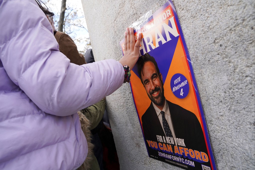 A poster of Democratic candidate for New York City mayor, Zohran Mamdani. Photo: Reuters