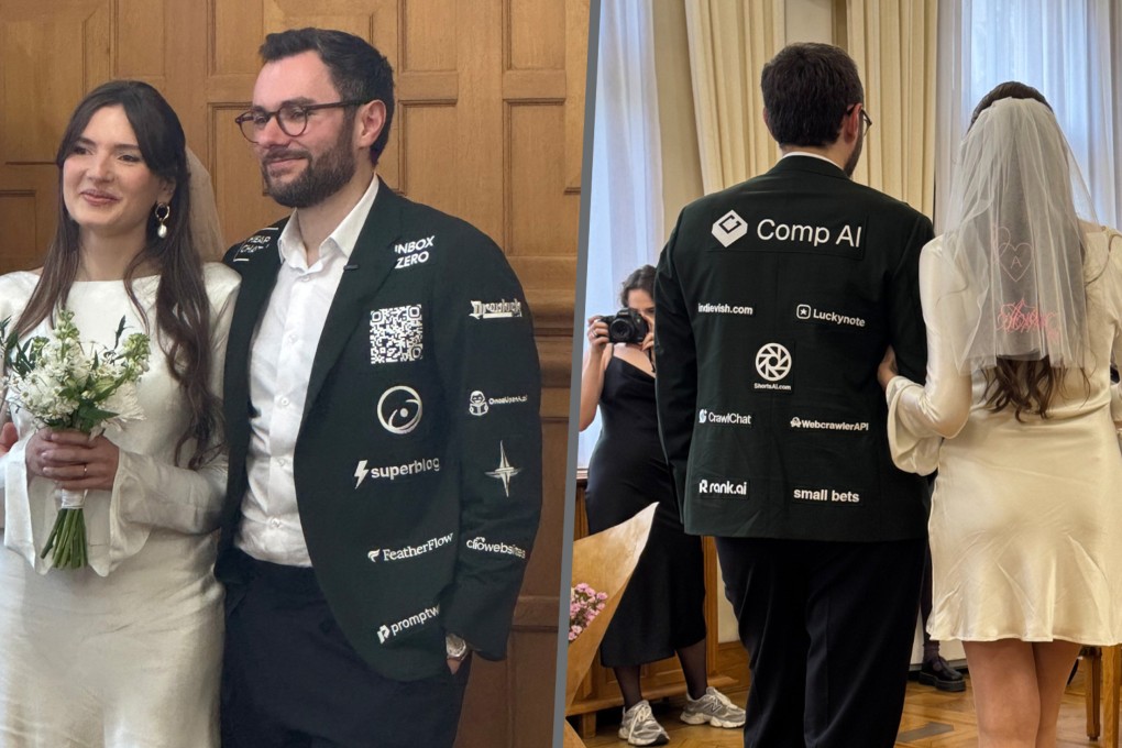 Frenchman sells advertising space on wedding suit, raises US$12,000 from  start-ups | South China Morning Post
