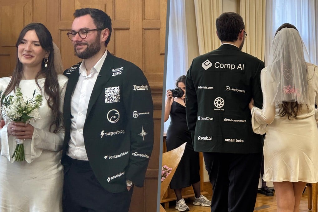 Frenchman sells advertising space on wedding suit, raises US$12,000 from start-ups | South China Morning Post