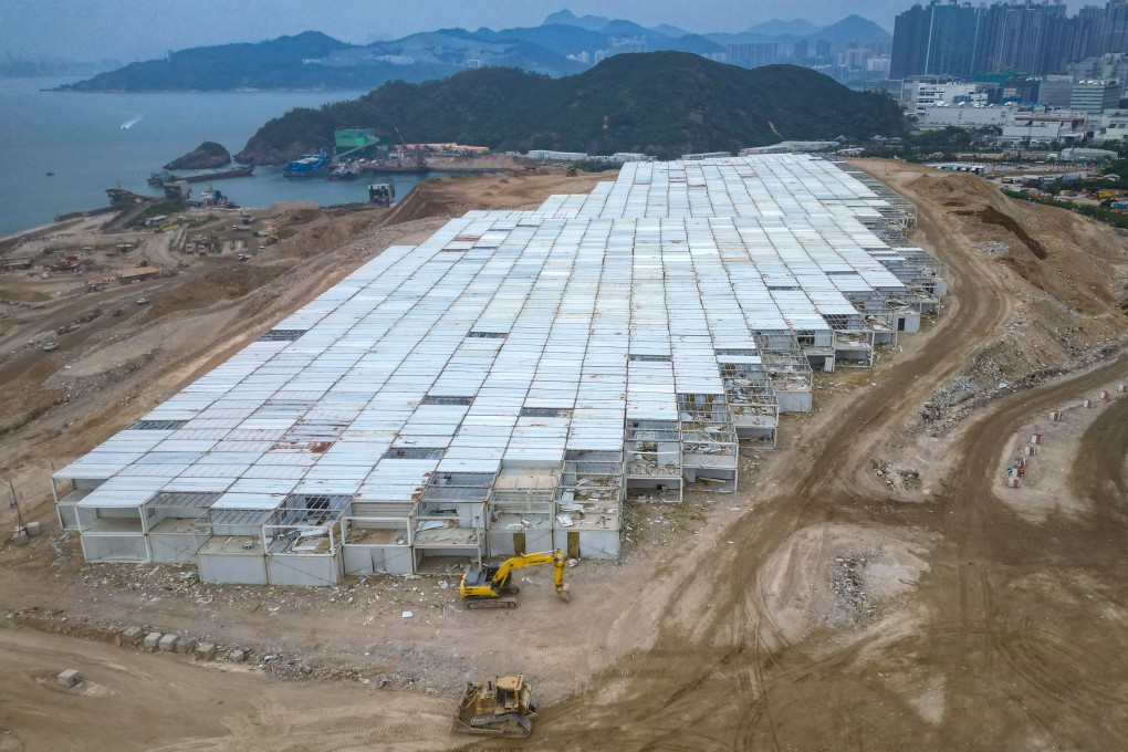 A fifth of the 4,500 cubicles previously used as Covid-19 community isolation and treatment facilities in Hong Kong were damaged by typhoons Wipha and Ragasa. Photo: Sam Tsang