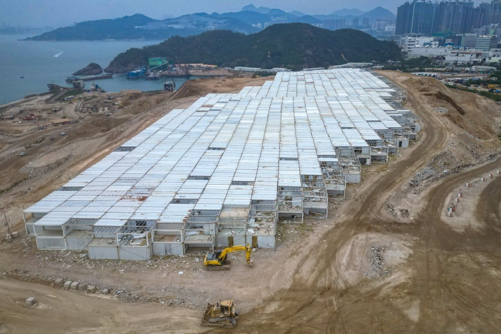 A fifth of the 4,500 cubicles previously used as Covid-19 community isolation and treatment facilities in Hong Kong were damaged by typhoons Wipha and Ragasa. Photo: Sam Tsang