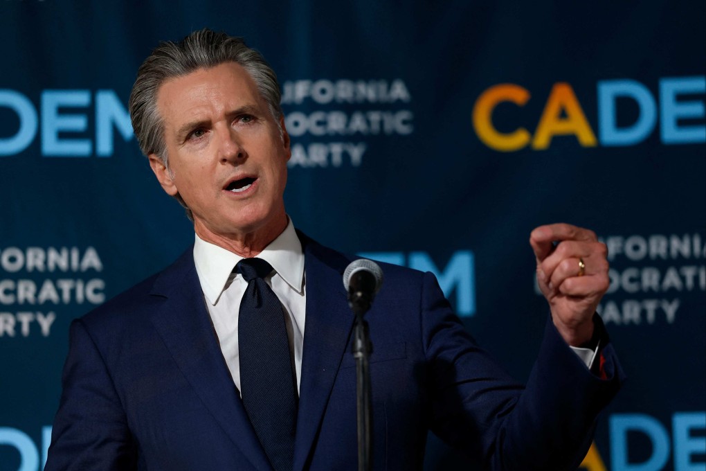 California Governor Gavin Newsom on Tuesday. Photo: AFP