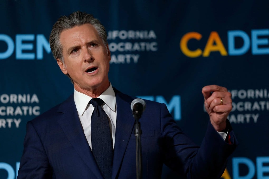 California Governor Gavin Newsom on Tuesday. Photo: AFP