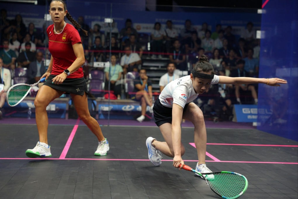 Tomato Ho (right) in action during this year’s World Games in Chengdu. Photo: Reuters