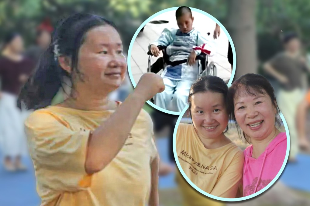A mother in China spent 10 years taking her comatose daughter to square dancing, gently moving her legs every day and her dedication led to a miracle. Photo: Sohun
