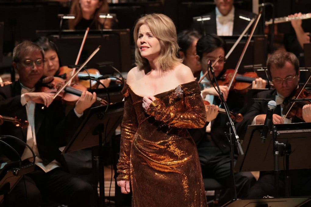 Renee Fleming performs during “Renee Fleming: Voice of Nature” at the Hong Kong Cultural Centre in October 2025. The shows performed on October 24-25 had a first half consisting of songs related to different aspects of nature, accompanied by a film created by the National Geographic Society. Photo: HK Phil