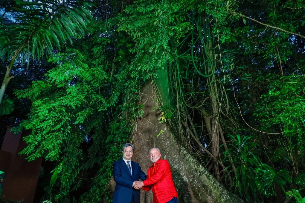 Brazilian President Luiz Inacio Lula da Silva pictured with Chinese Vice-Premier Ding Xuexiang ahead of their meeting in Belem. Photo: Handout