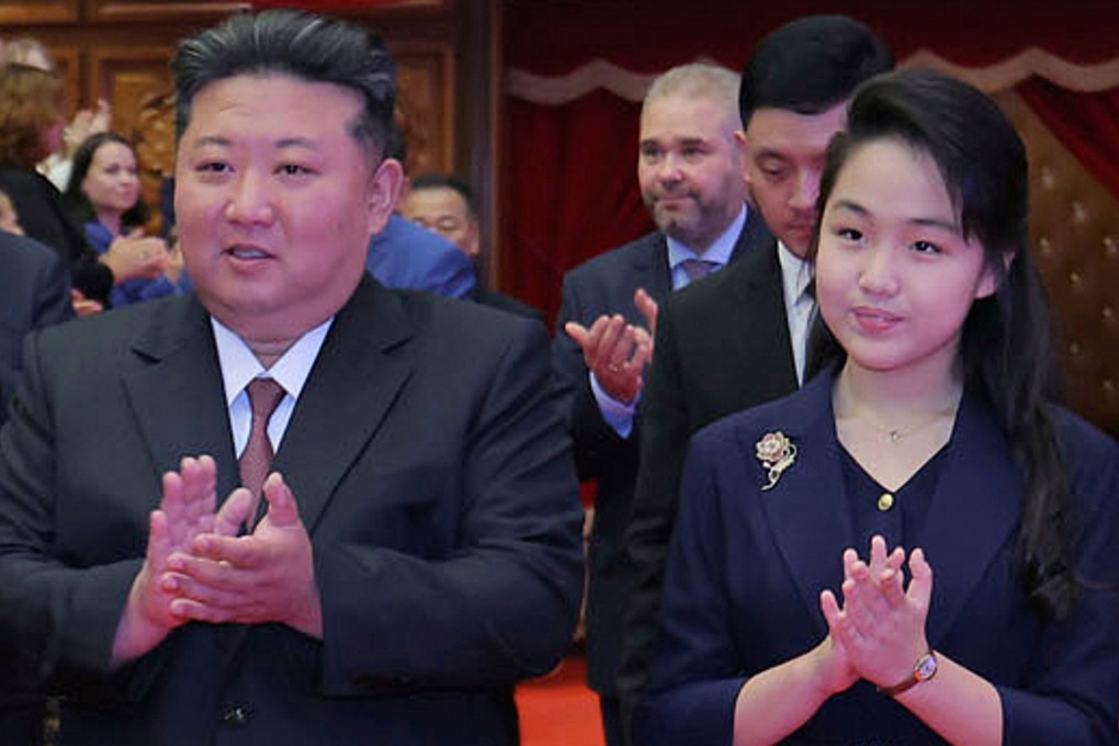 North Korean leader Kim Jong-un and daughter Ju-ae arrive at the East Pyongyang Grand Theatre on June 29. Photo: KCNA/AP