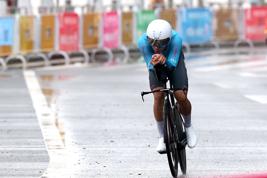 Hong Kong’s Vincent Lau  competes during the men’s individual time trial in Zhuhai at the 15th National Games. Photo: Xinhua