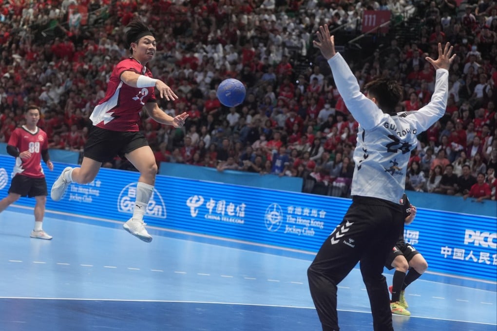 Kan Yik-fai goes on the attack during Hong Kong’s victory over Guangdong in the quarter-finals of the National Games. Photo: Elson Li