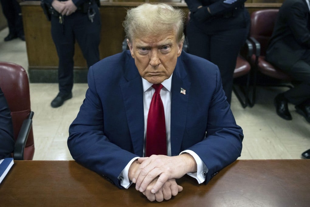 Donald Trump waits for the start of proceedings in Manhattan criminal court in New York in April 2024. Photo: AP