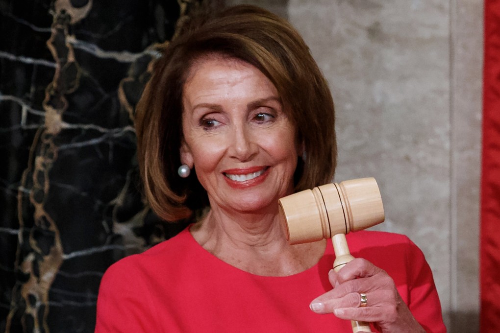 Then House Speaker Nancy Pelosi holds the gavel at the US Capitol in Washington in 2019. File photo: AP