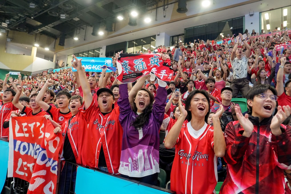Fans packed into Kai Tak Arena to watch Hong Kong’s men in the semi-finals of the handball tournament. Photo: Elson Li